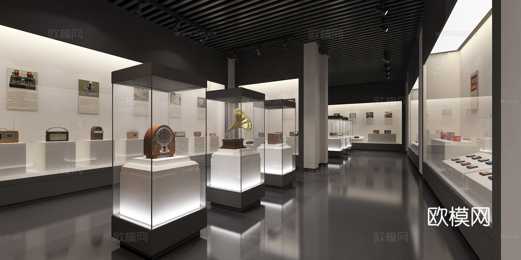 收音机历史展厅 临展厅3d模型