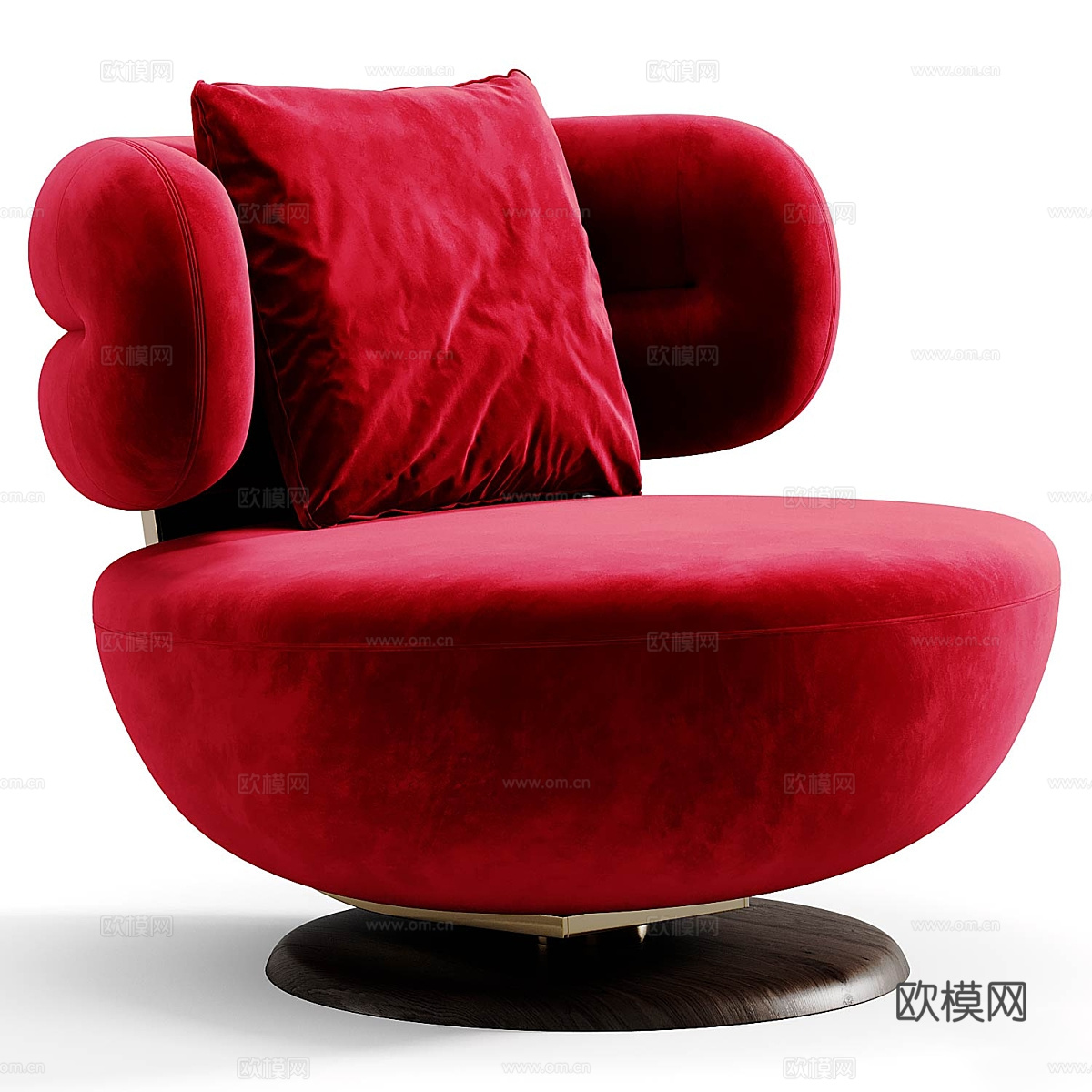 现代意式奶油风 MONE 扶手椅3d模型