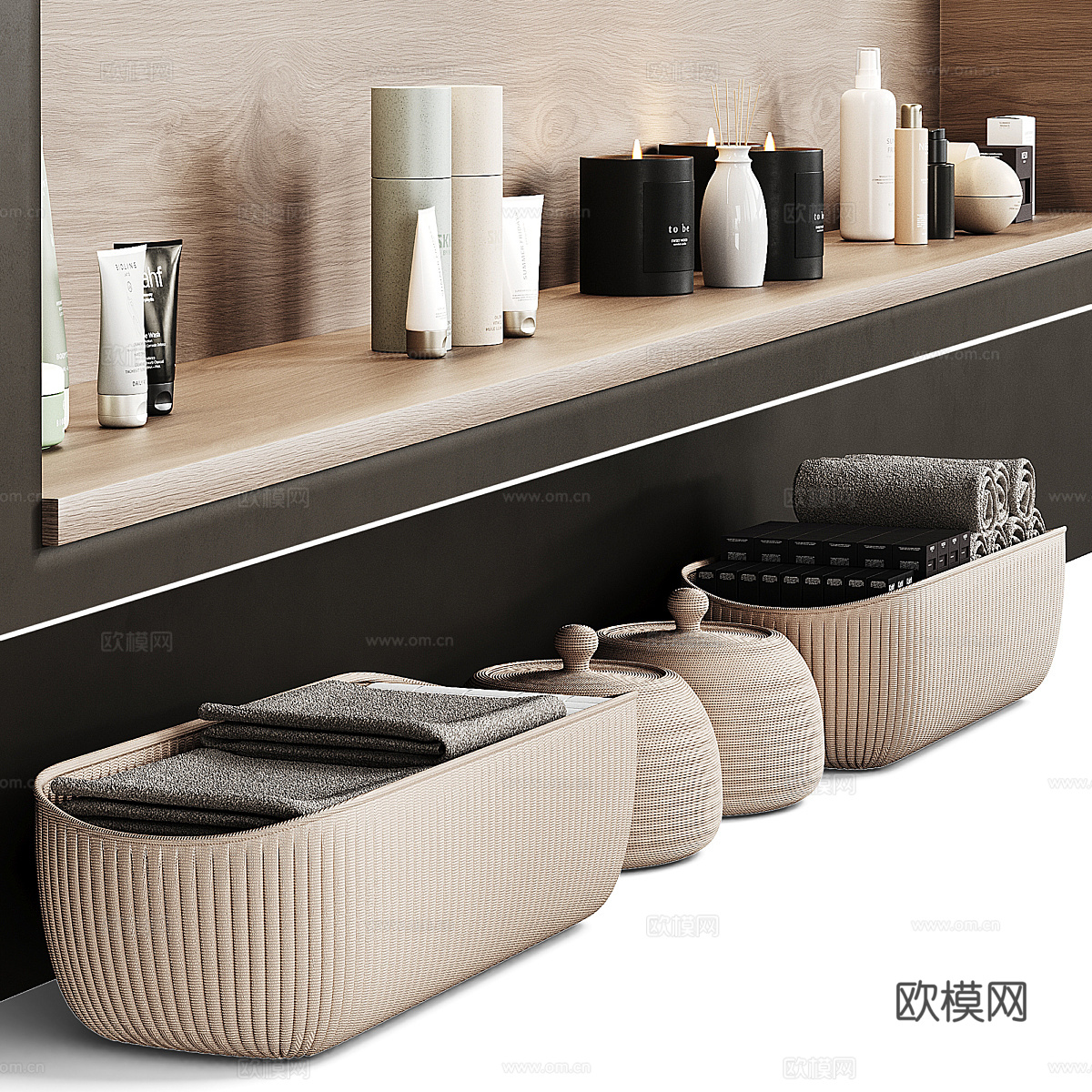 新中式按摩床3d模型