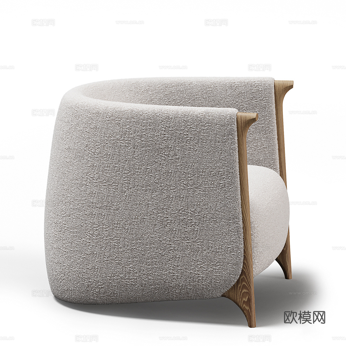新中式布艺扶手椅3d模型