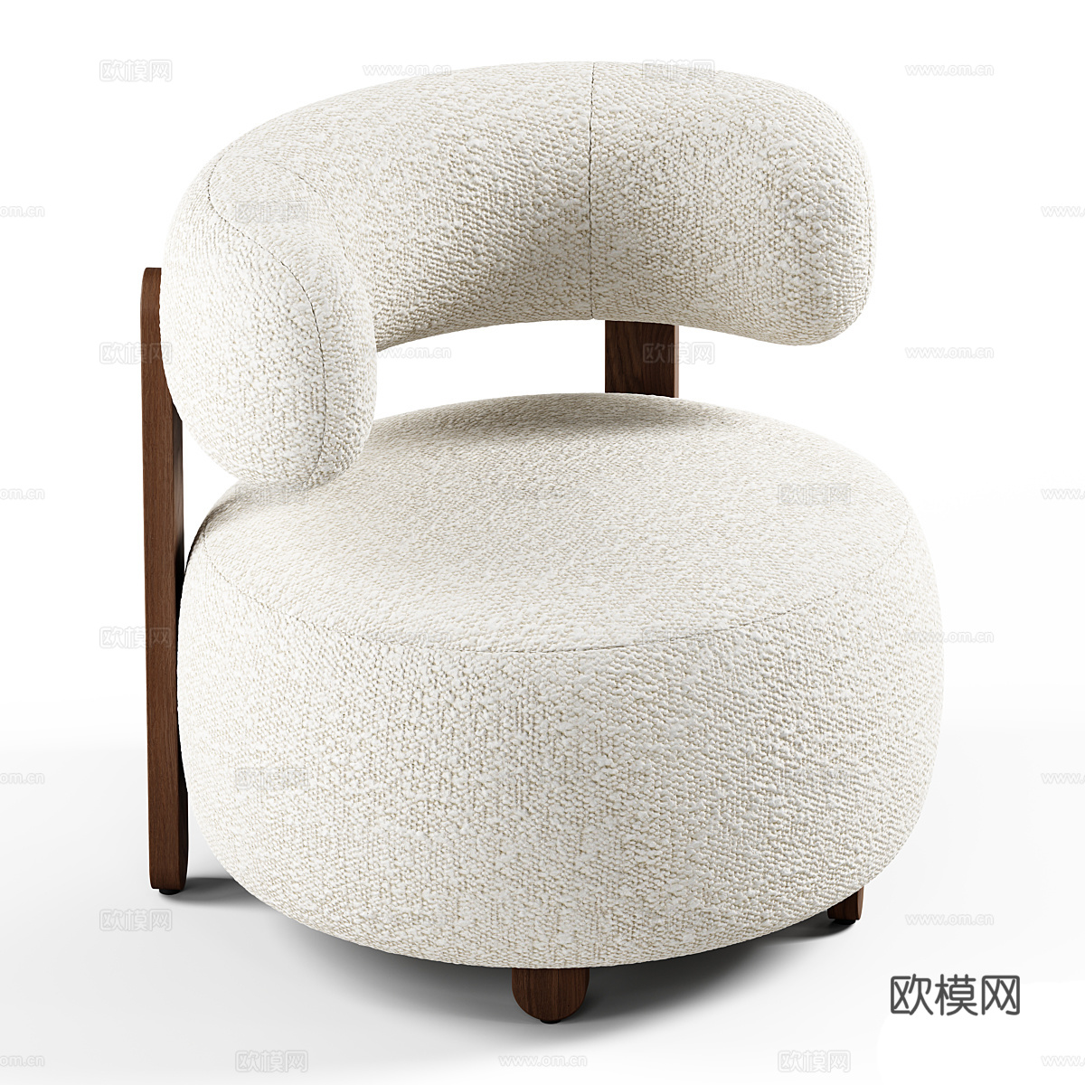 现代奶油风 Gaston 布艺扶手椅3d模型