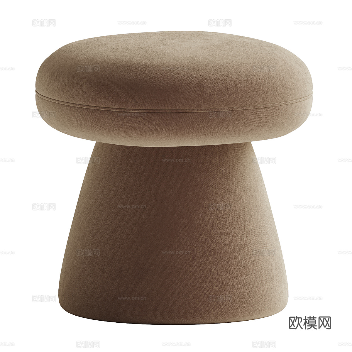 现代意式布艺皮革圆凳3d模型
