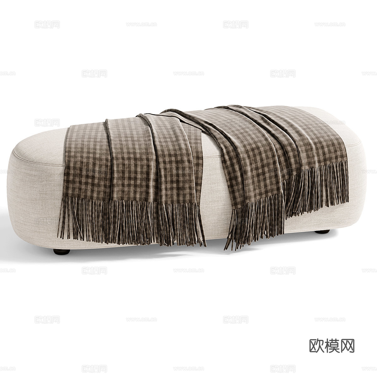 现代意式布艺沙发凳 脚踏3d模型