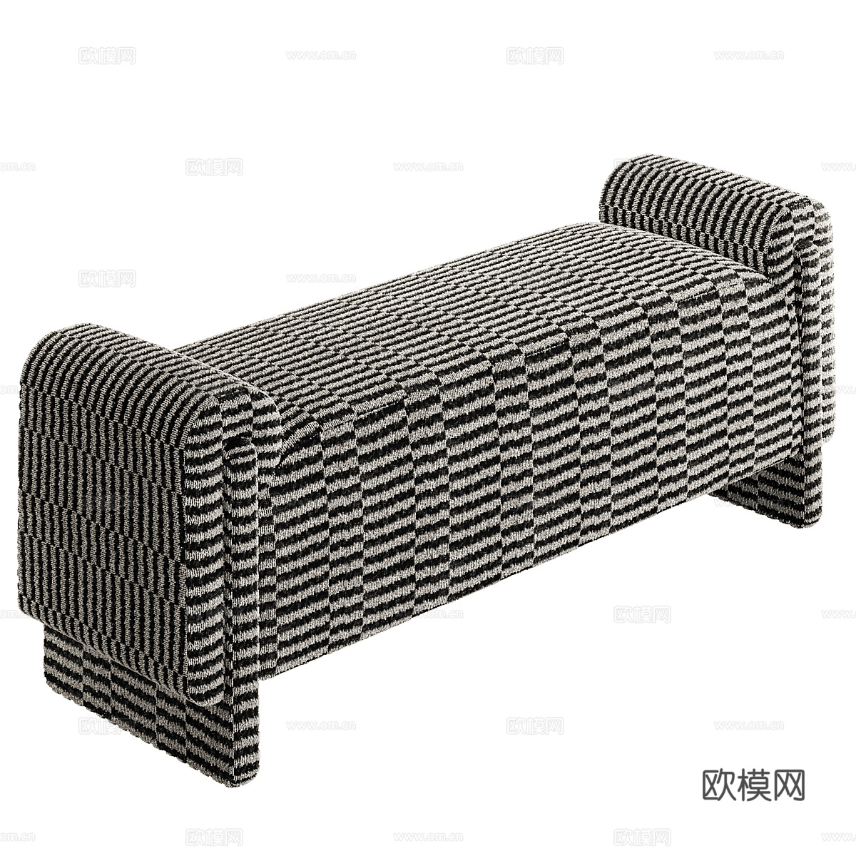 现代意式温尼伯布艺长凳 床尾凳3d模型