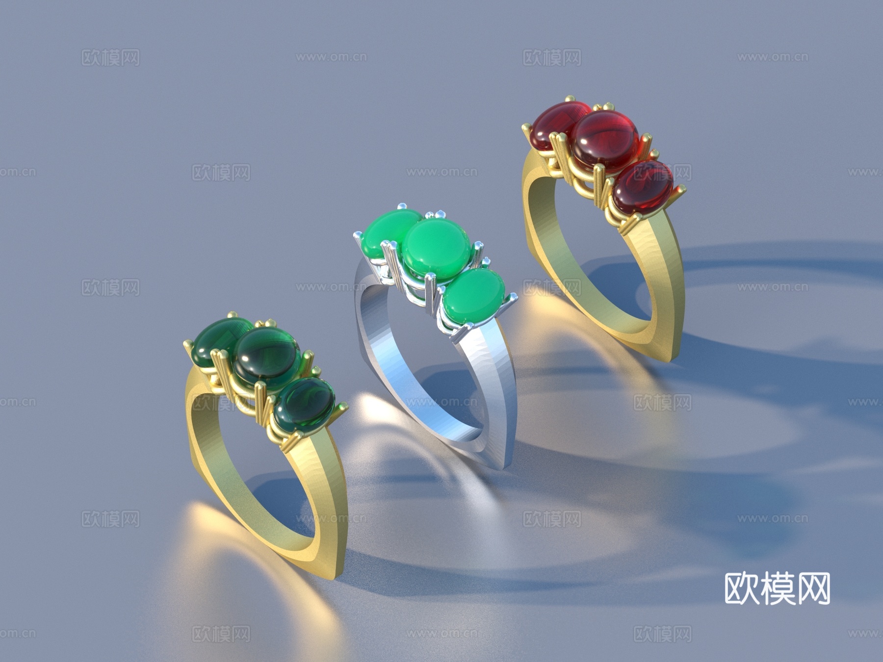 戒指 钻戒 宝石戒指 金戒指 银戒指3d模型