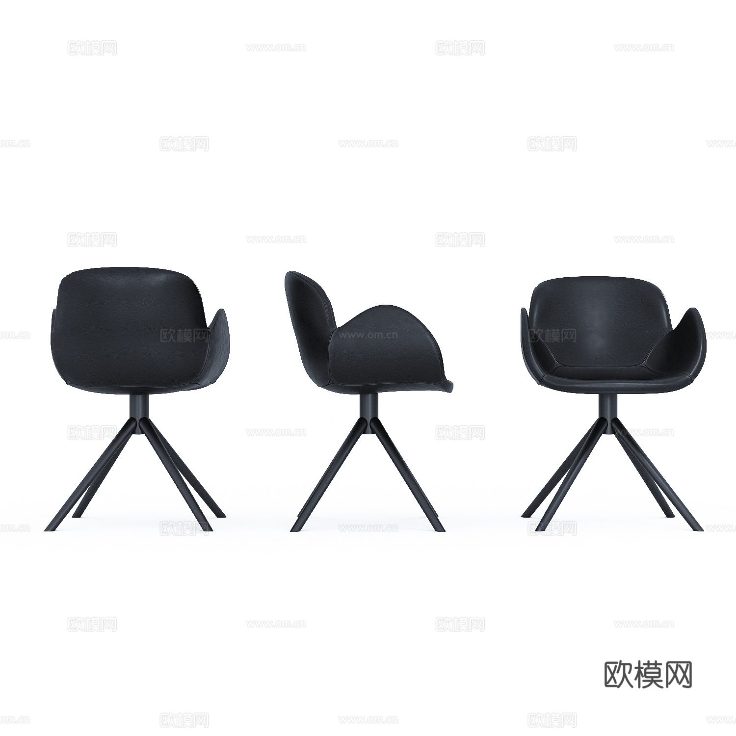现代意式皮革单椅3d模型