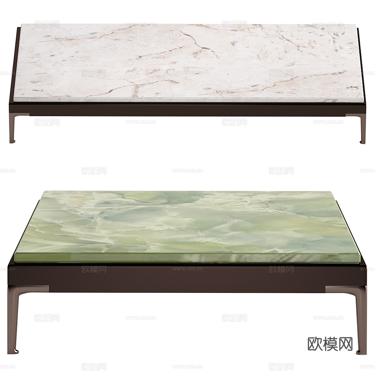 现代意式大理石茶几3d模型