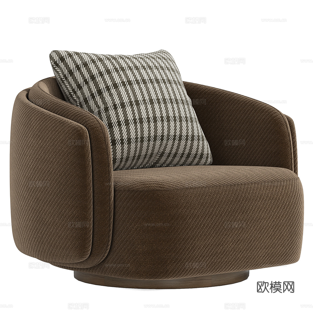 现代意式奶油风布艺扶手椅3d模型