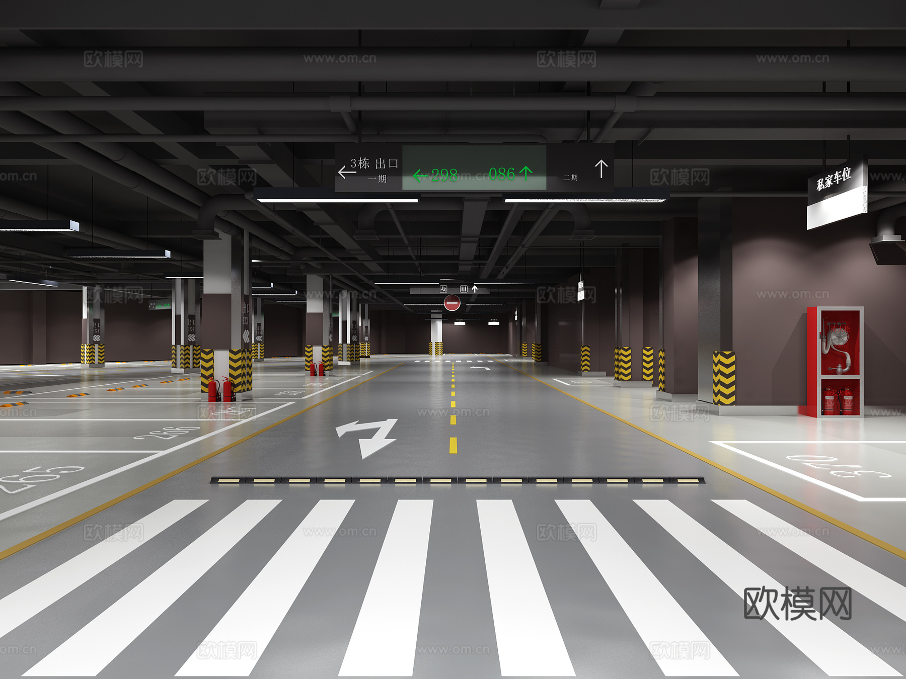 工装地下车库3d模型