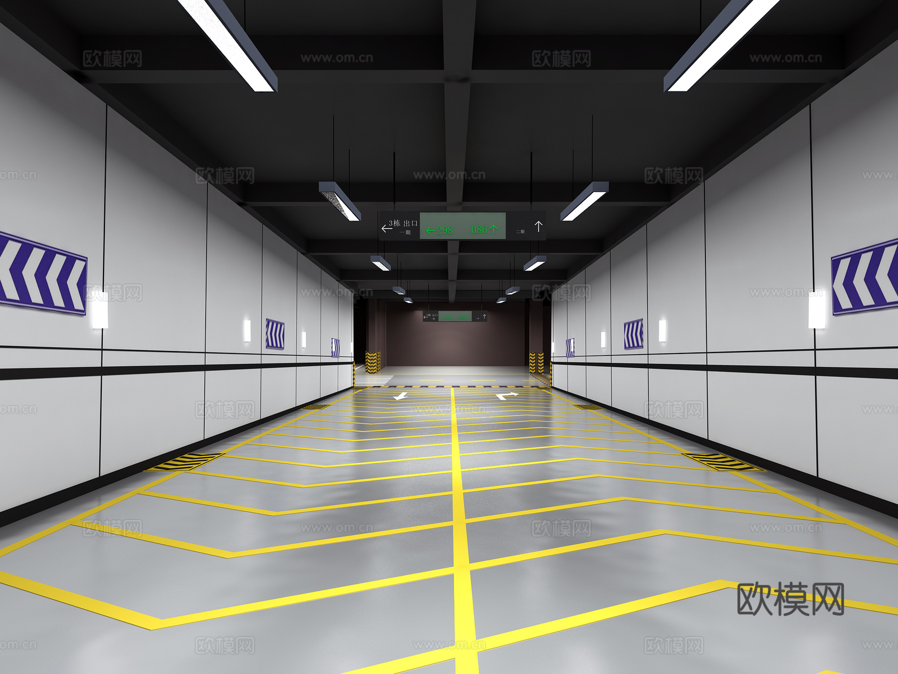 工装地下车库3d模型
