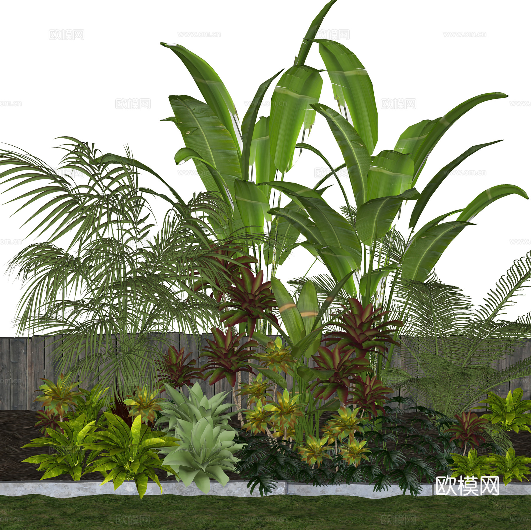 现代植物景观  室内植物造景 植物花草  植物堆su模型