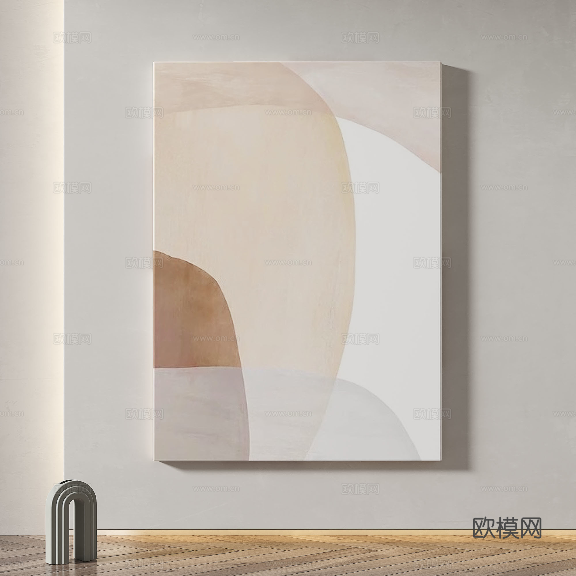 现代，简约，抽象，轻奢，侘寂，肌理，奶油，装饰画3d模型