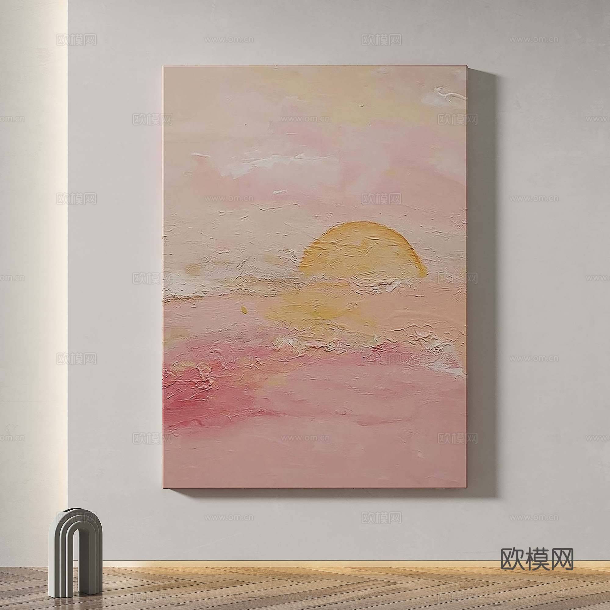 现代，简约，抽象，轻奢，侘寂，肌理，奶油，装饰画3d模型