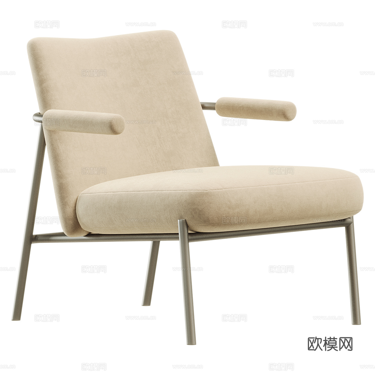 现代意式奶油风 FRIENDLY 扶手椅3d模型