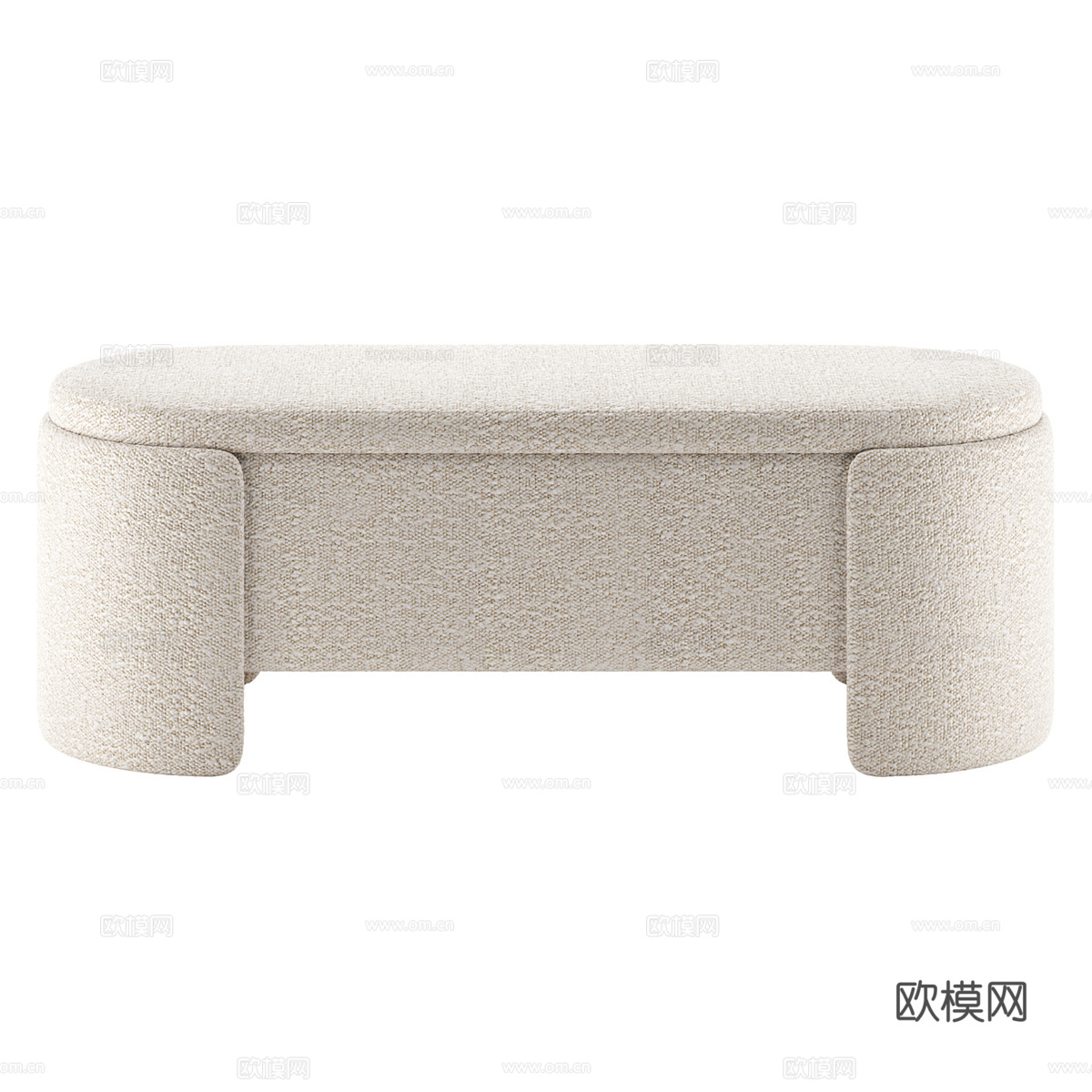 现代意式奶油风布艺长凳 条凳 床尾凳3d模型