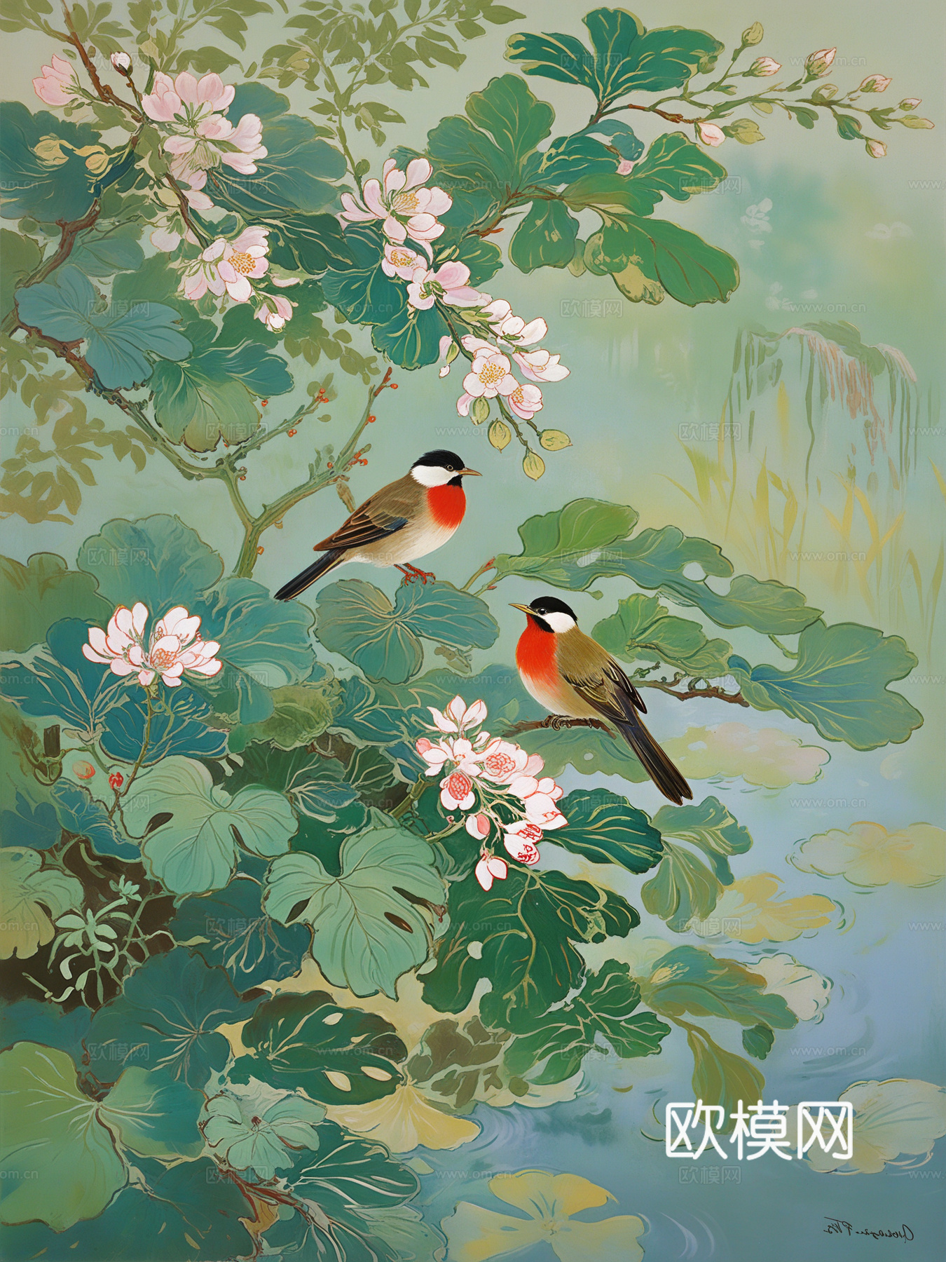 新中式竹子壁画