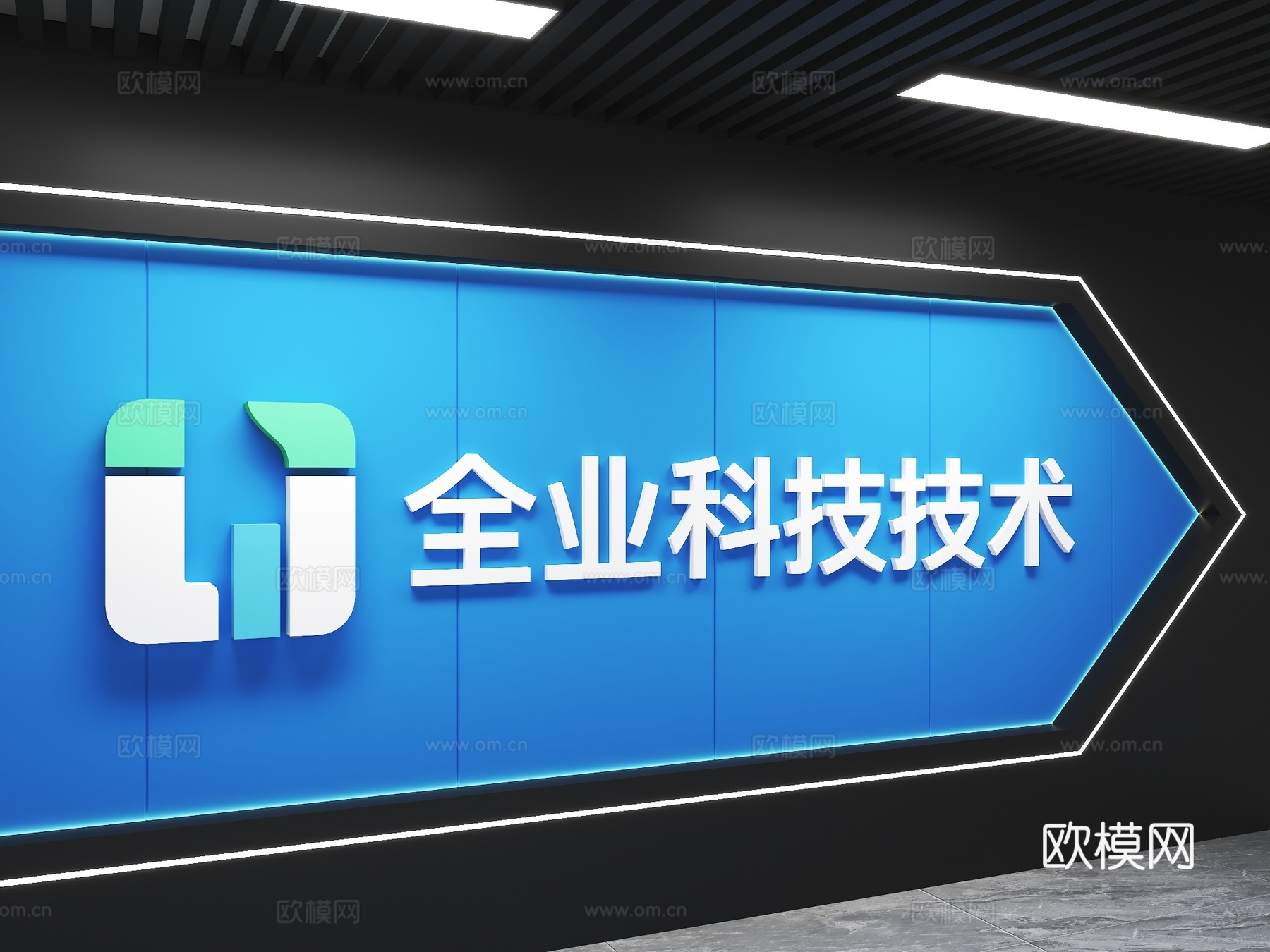 科技背景墙 前台背景墙 科技公司背景 科技形象墙 科技馆背景3d模型