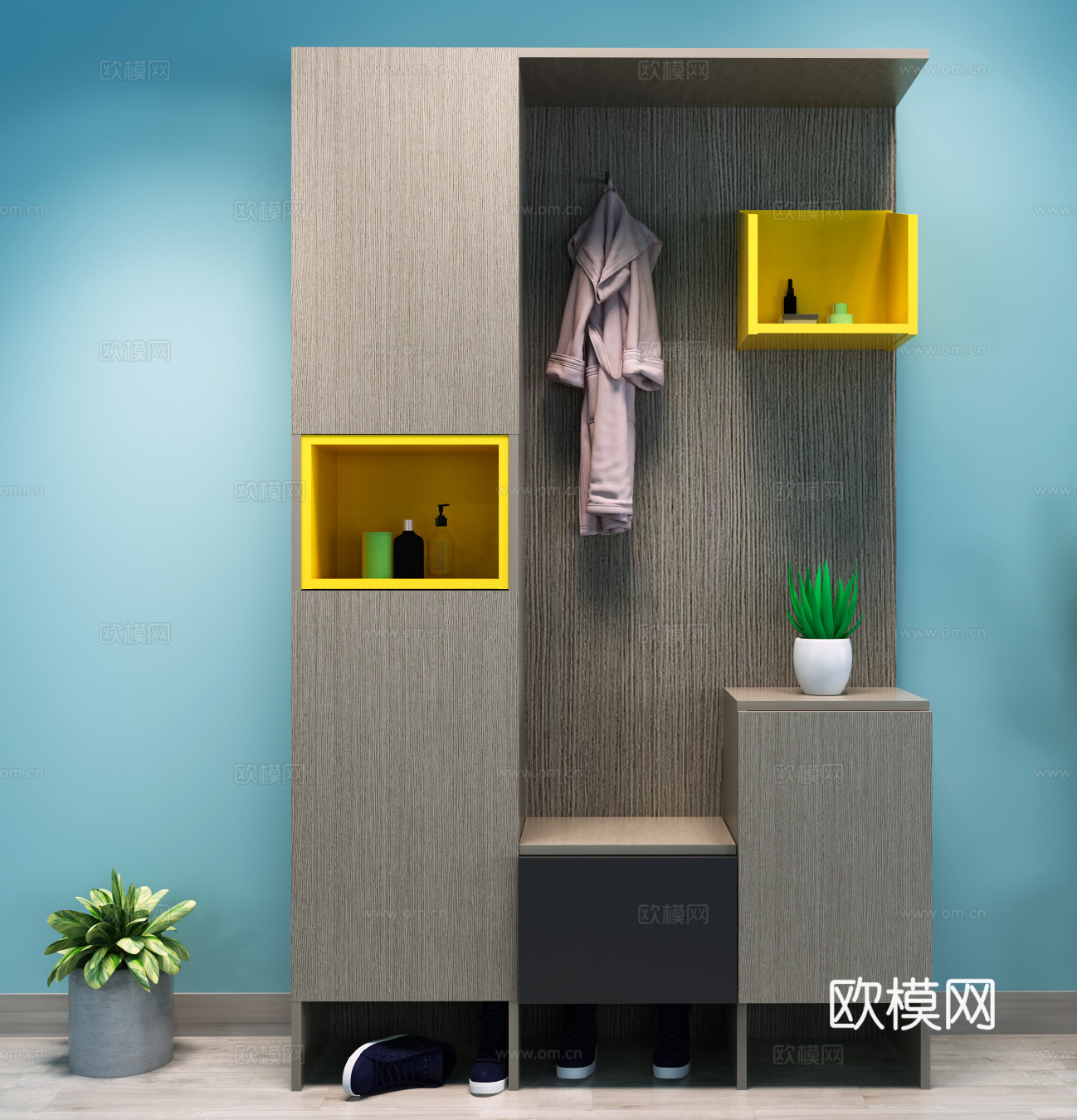 北欧鞋柜组合3d模型