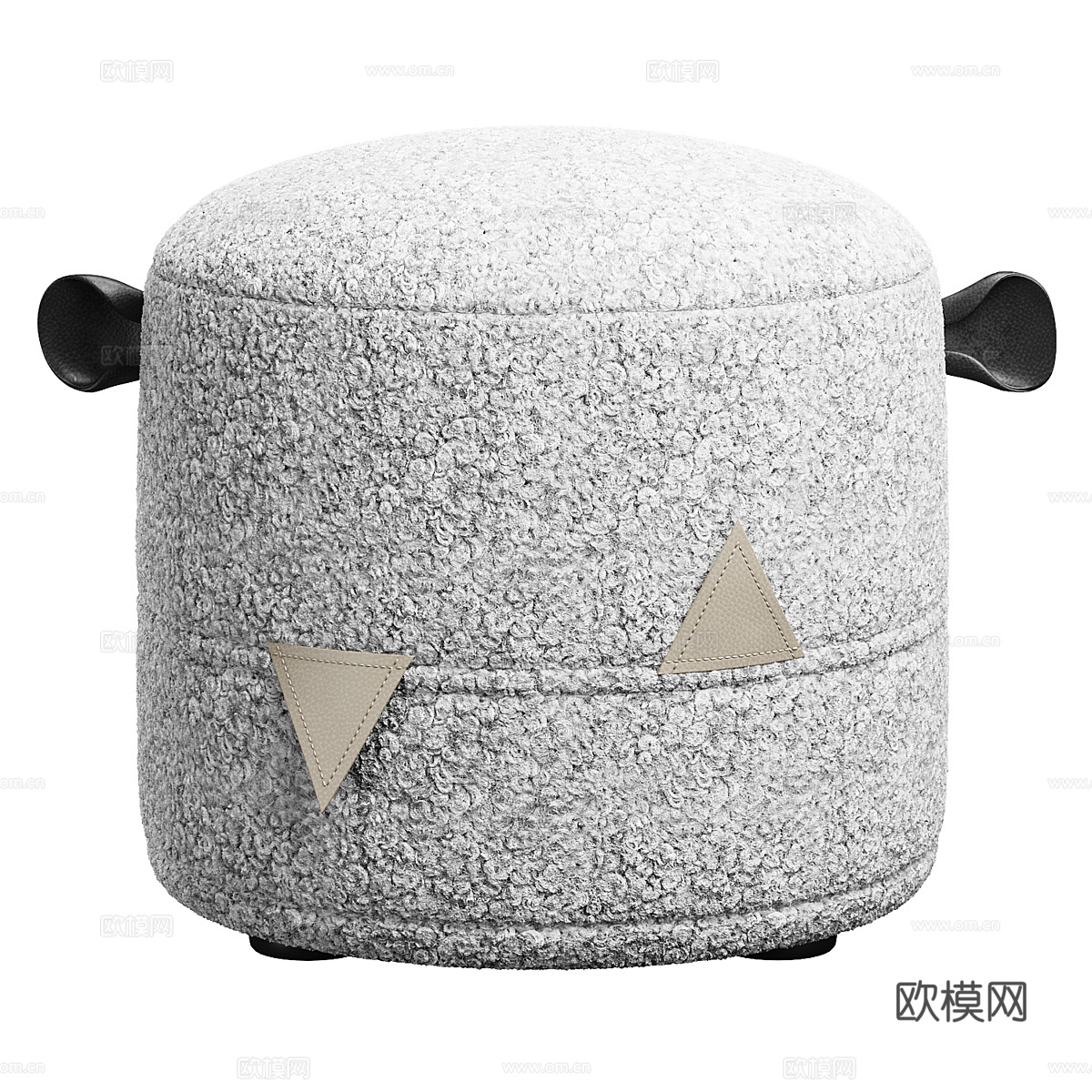 现代奶油风 Melmi 儿童布艺圆凳3d模型