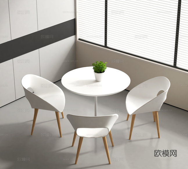 現(xiàn)代休閑桌椅 洽談桌椅 咖啡桌椅3d模型下載