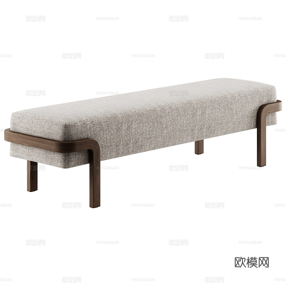 新中式布艺长凳 条凳 床尾凳3d模型