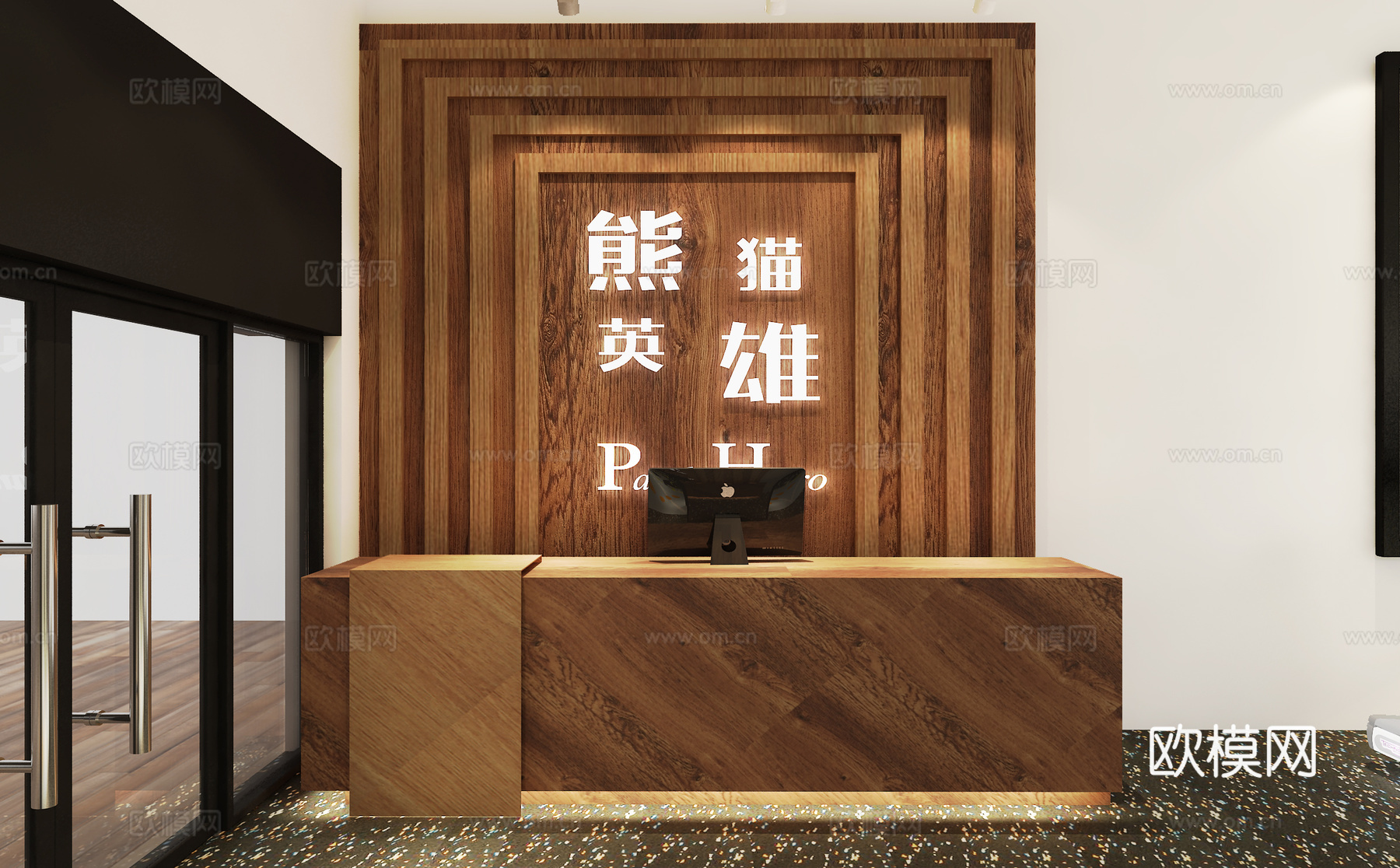 现代简约健身房健身工作室会所3d模型