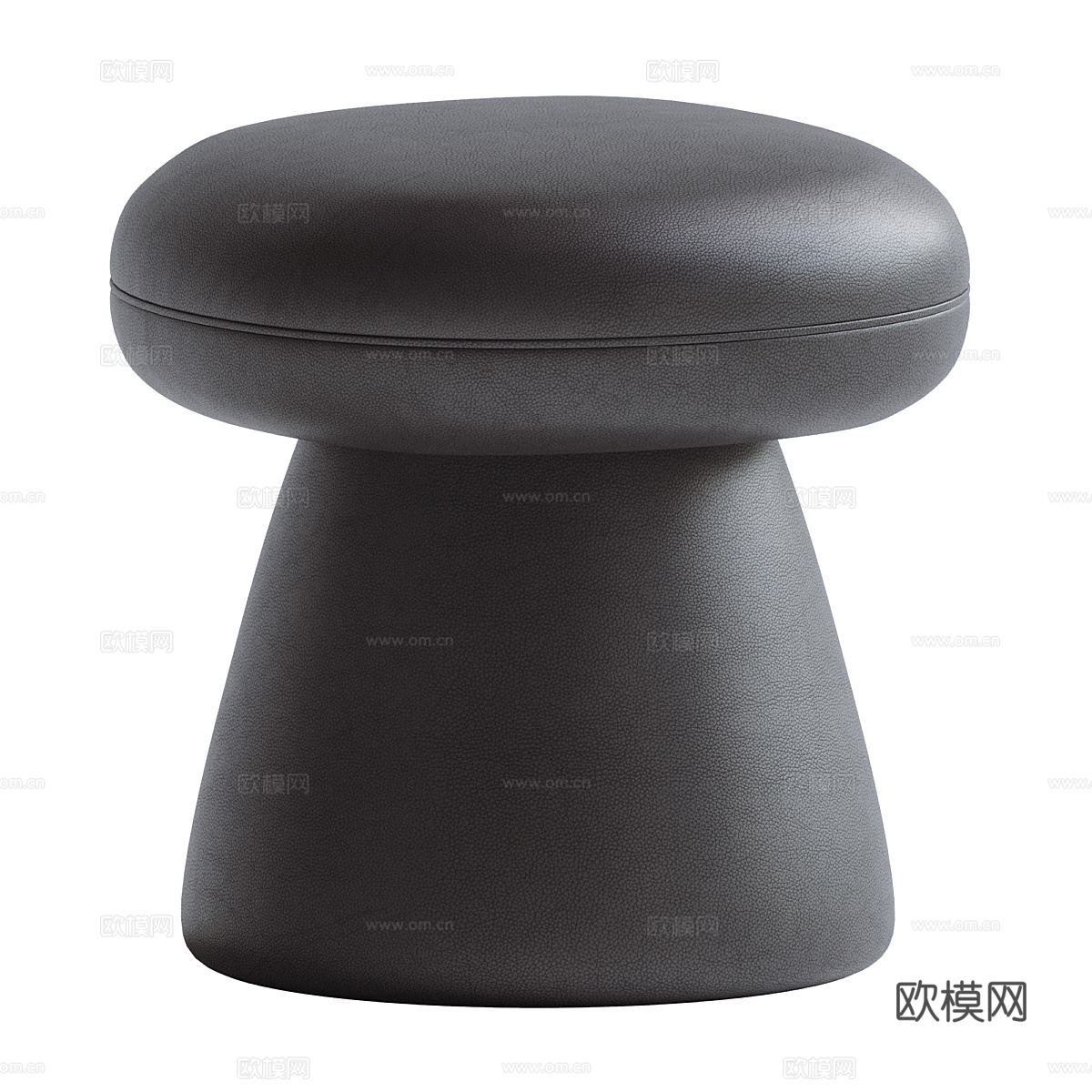 现代意式布艺皮革圆凳3d模型