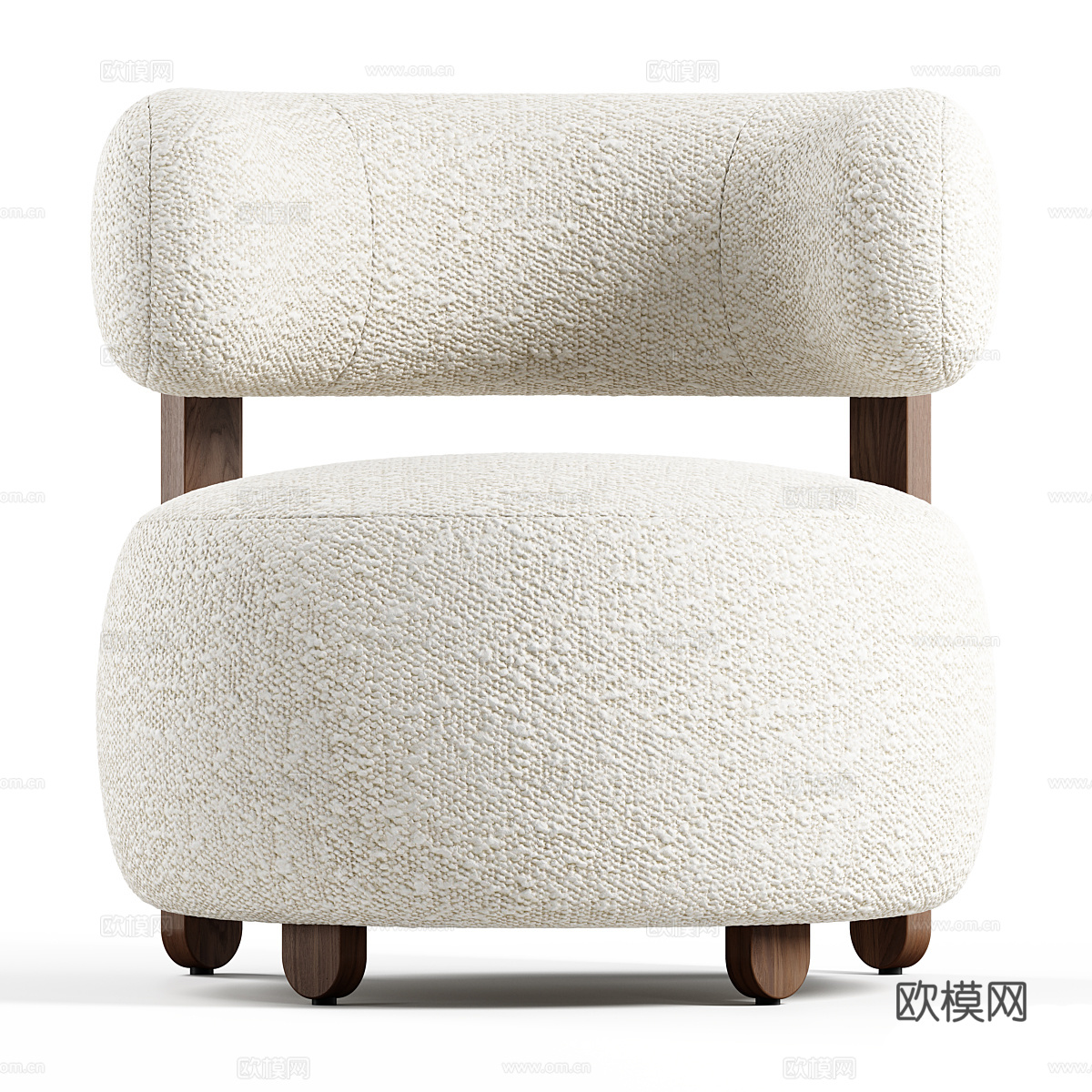 现代奶油风 Gaston 布艺扶手椅3d模型