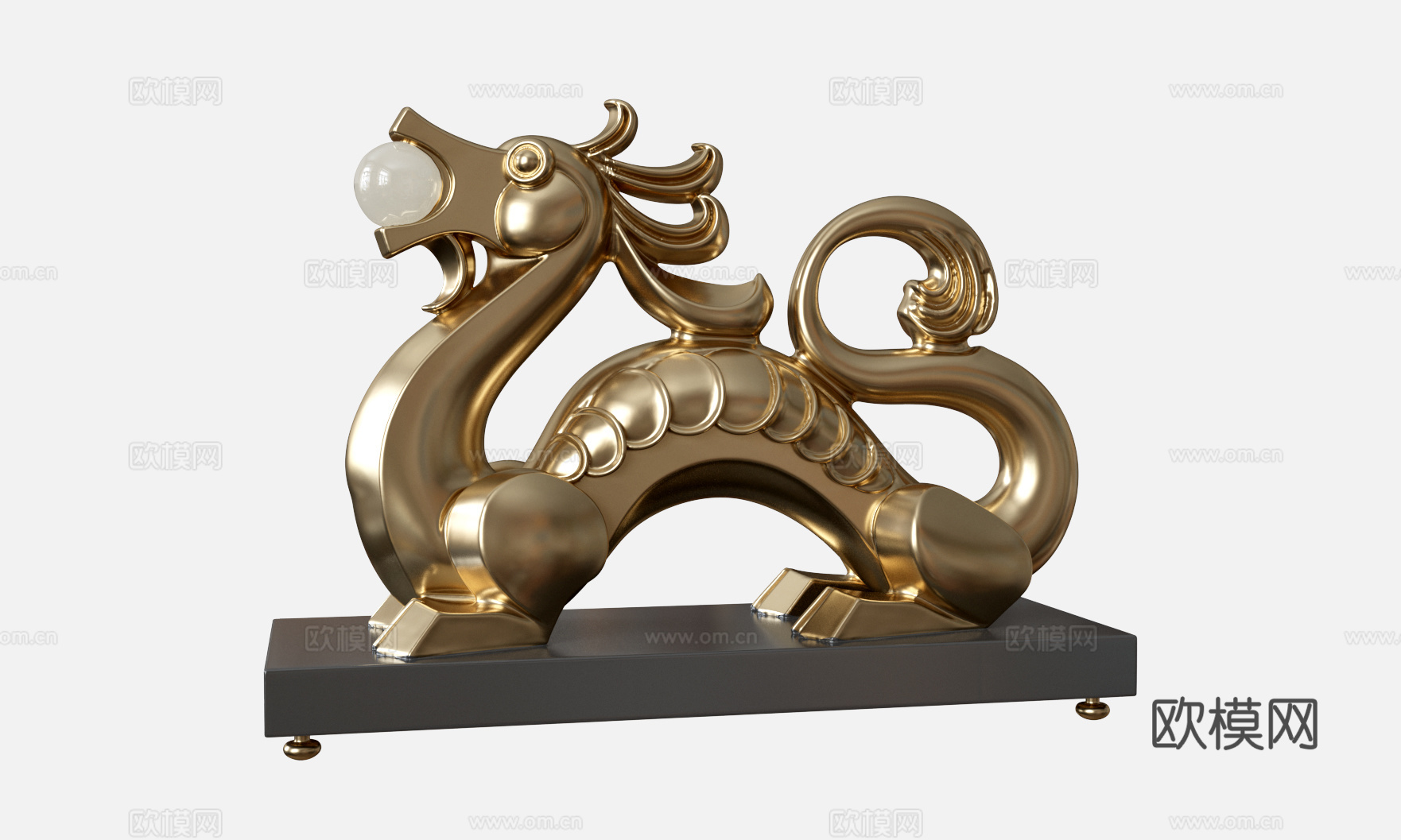 新中式金龙摆件3d模型