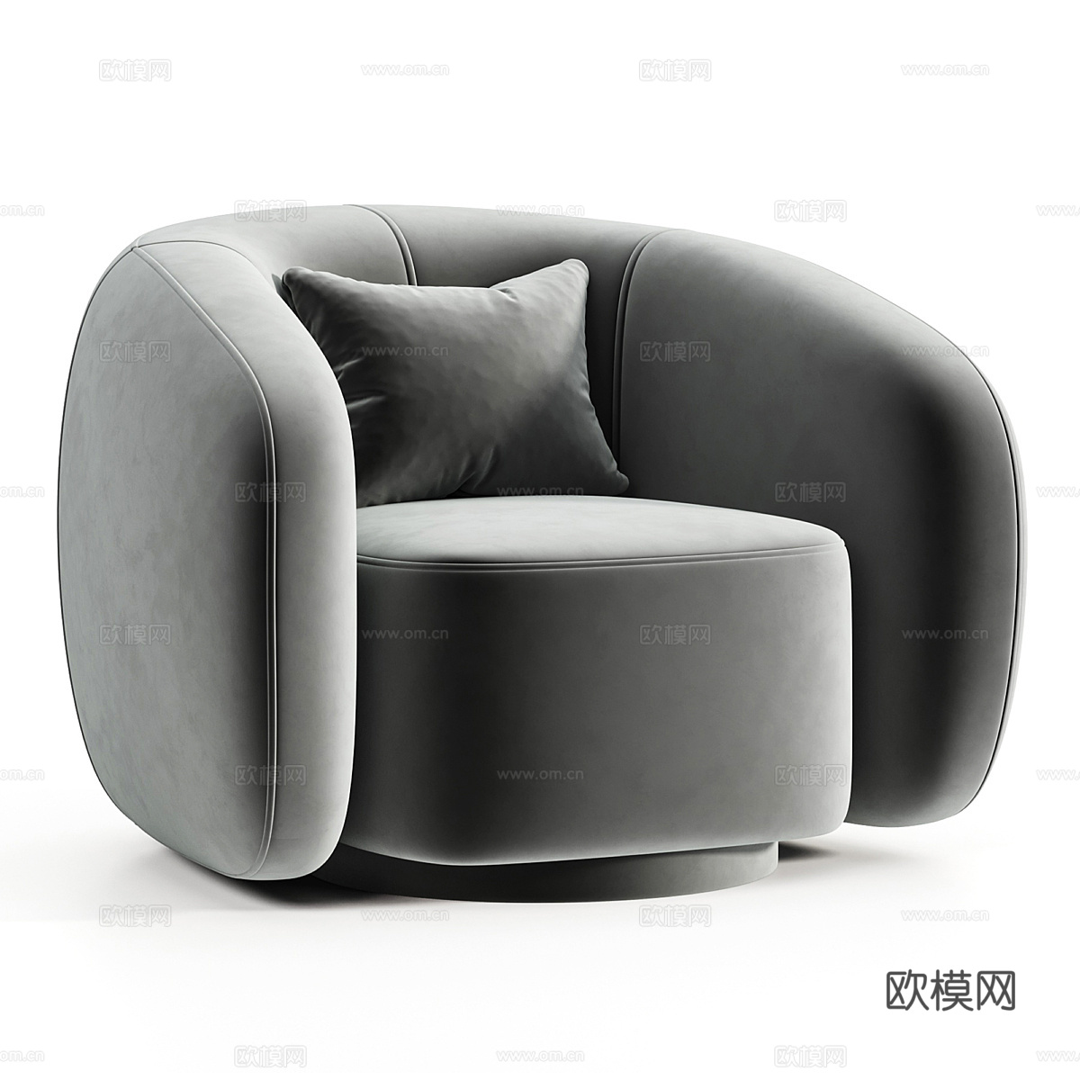 现代意式奶油风 Plushe 布艺休闲沙发3d模型