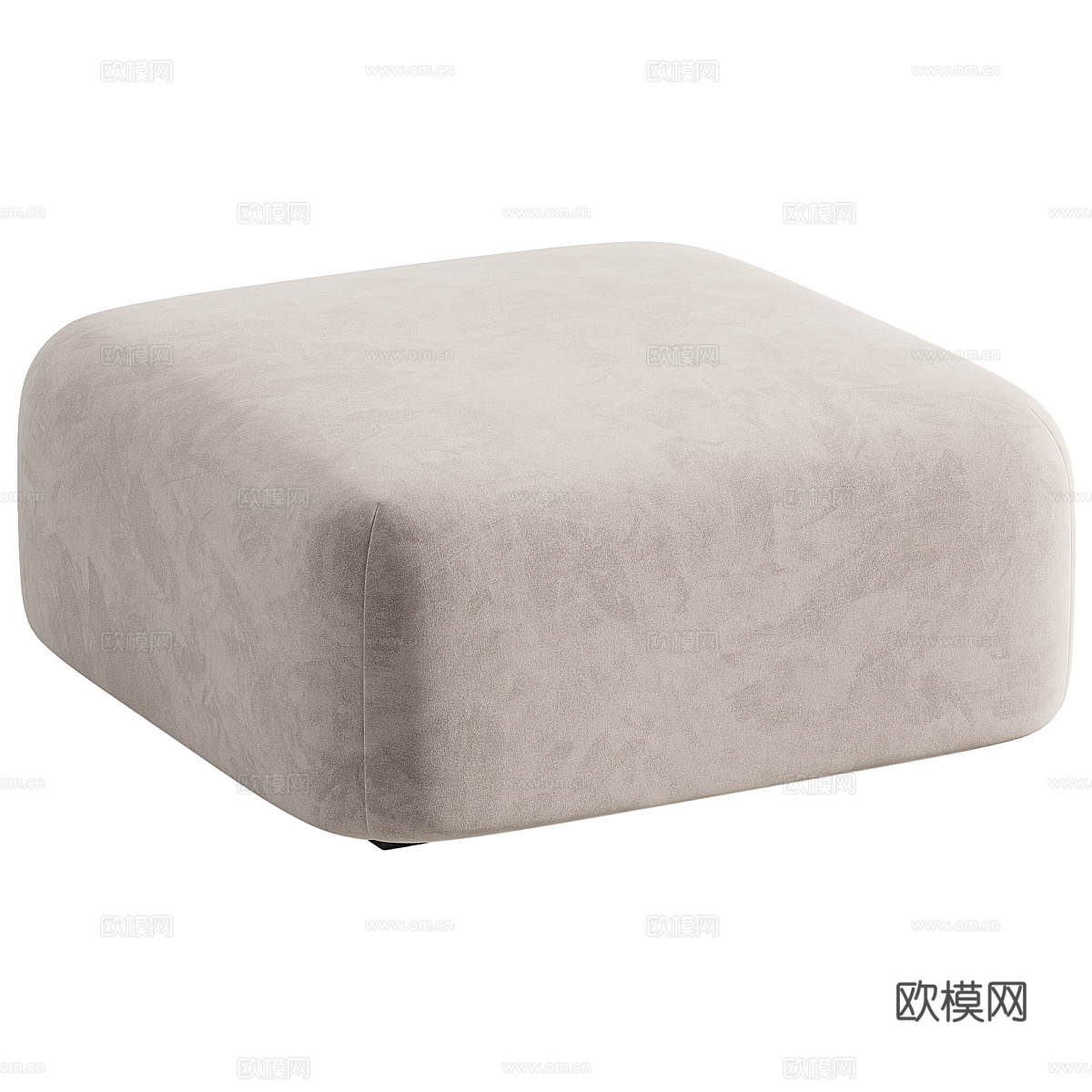 现代意式奶油风布艺沙发凳 脚踏3d模型