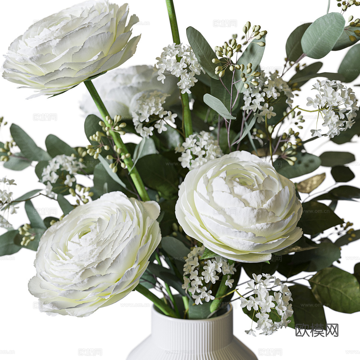 现代意式花瓶花艺3d模型