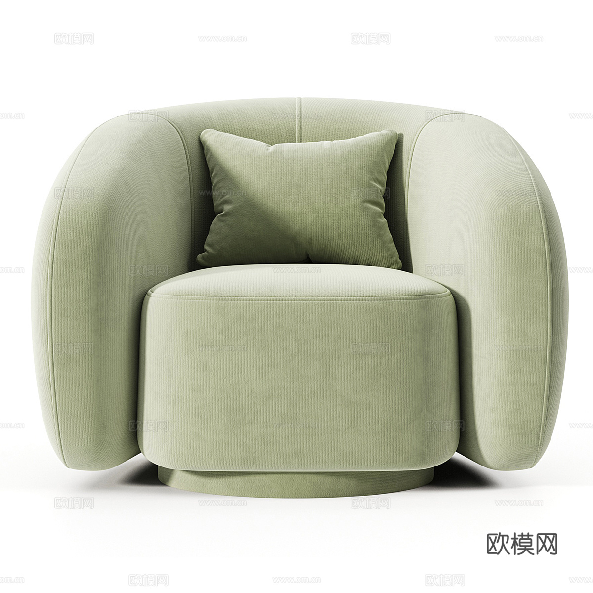 现代意式奶油风 Plushe 布艺休闲沙发3d模型