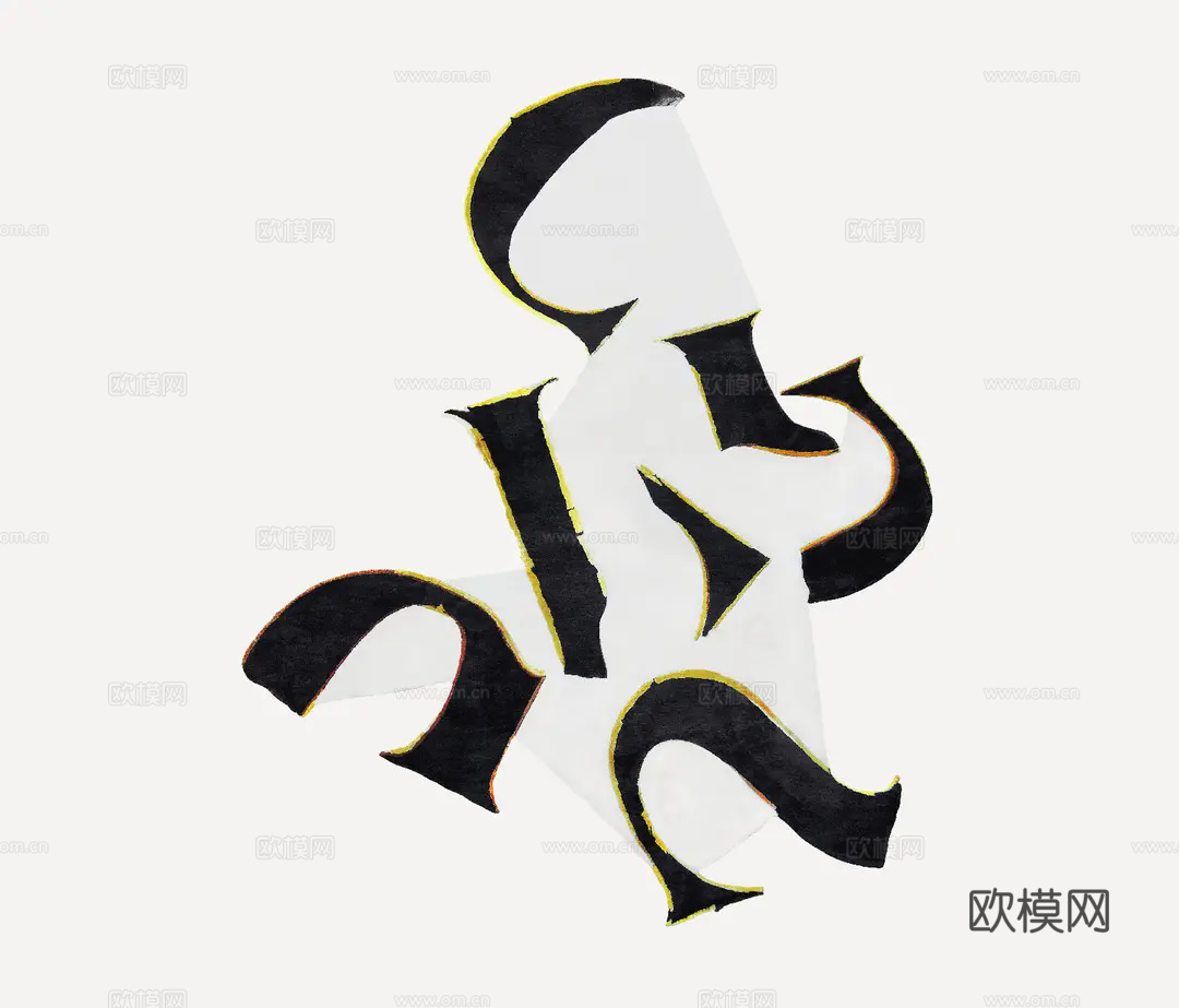 黑白几何地毯