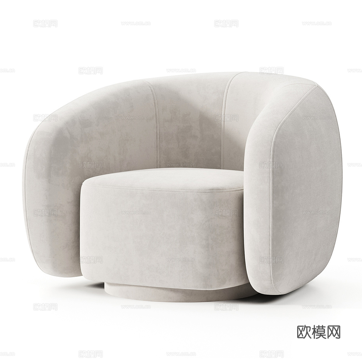 现代意式奶油风 Plushe 布艺休闲沙发3d模型