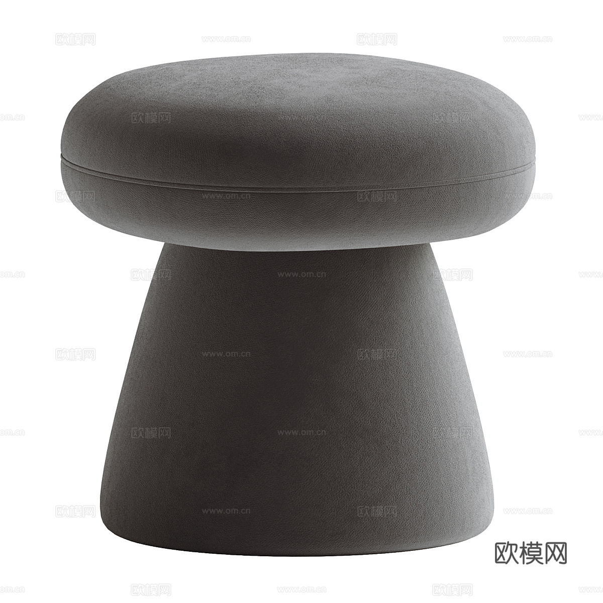 现代意式布艺皮革圆凳3d模型