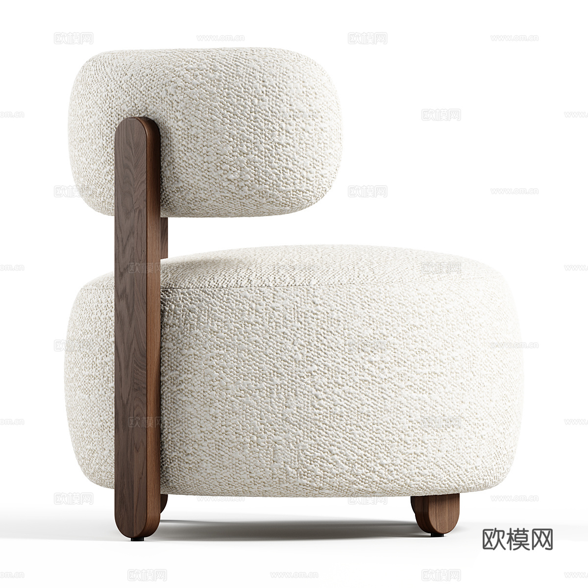 现代奶油风 Gaston 布艺扶手椅3d模型