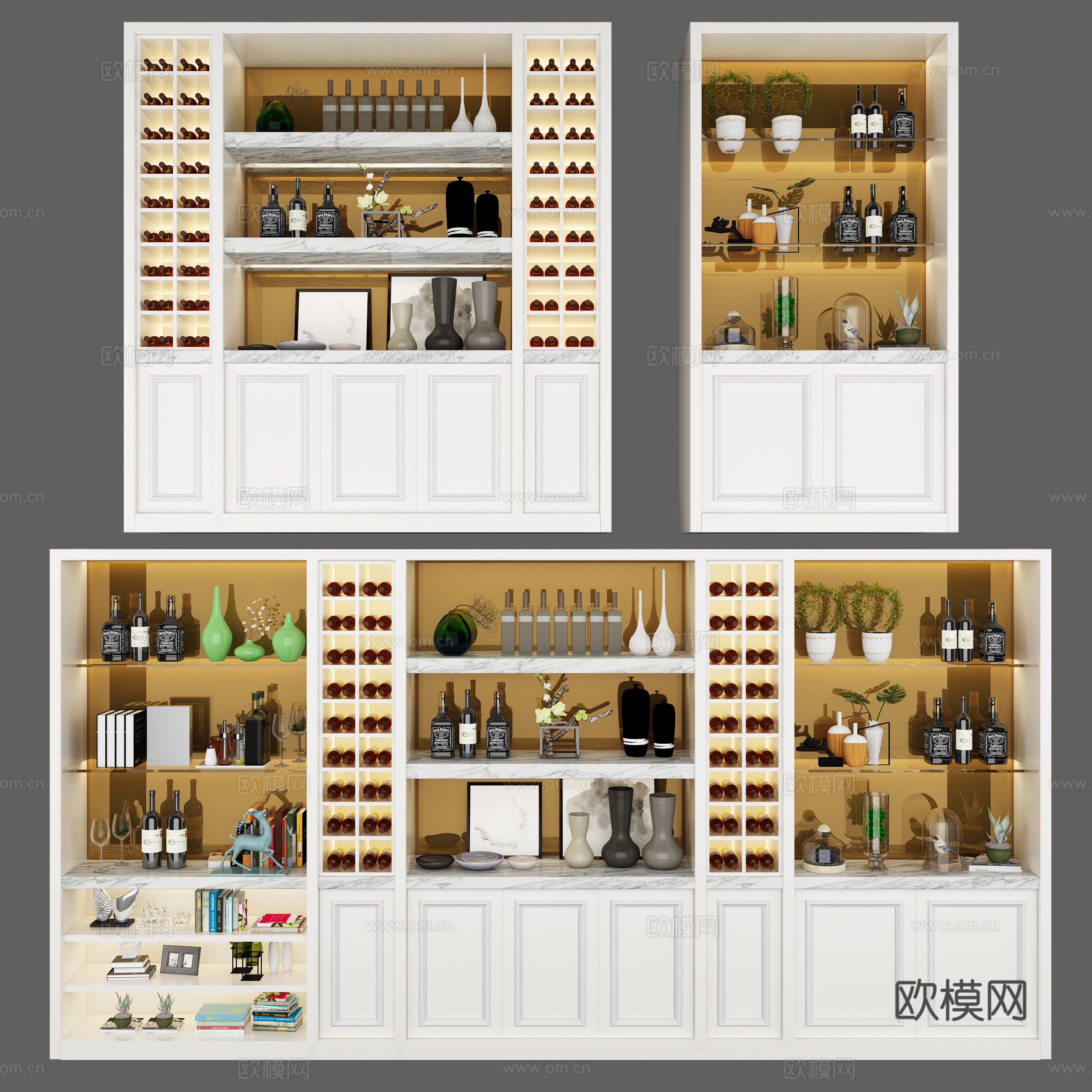 现代酒柜组合3d模型