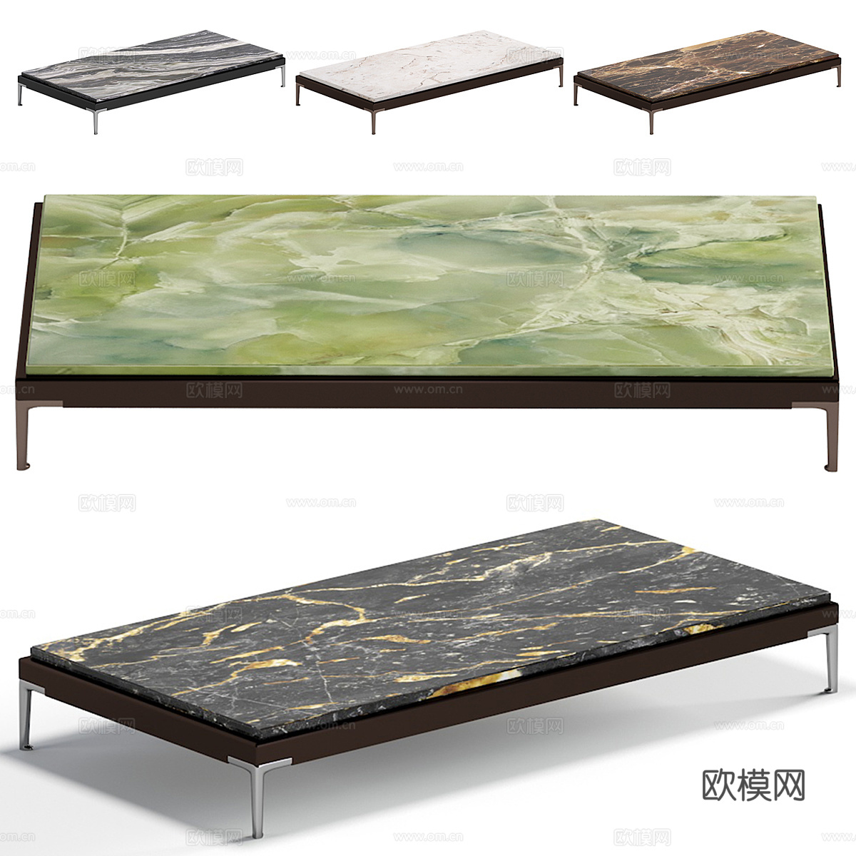 现代意式大理石茶几3d模型