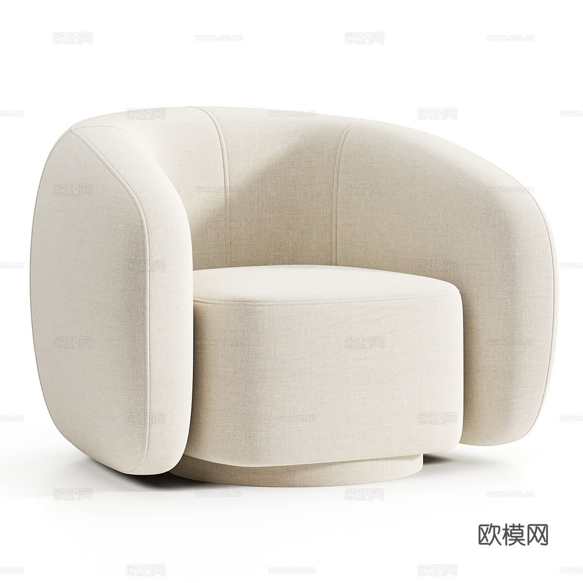 现代意式奶油风 Plushe 布艺休闲沙发3d模型