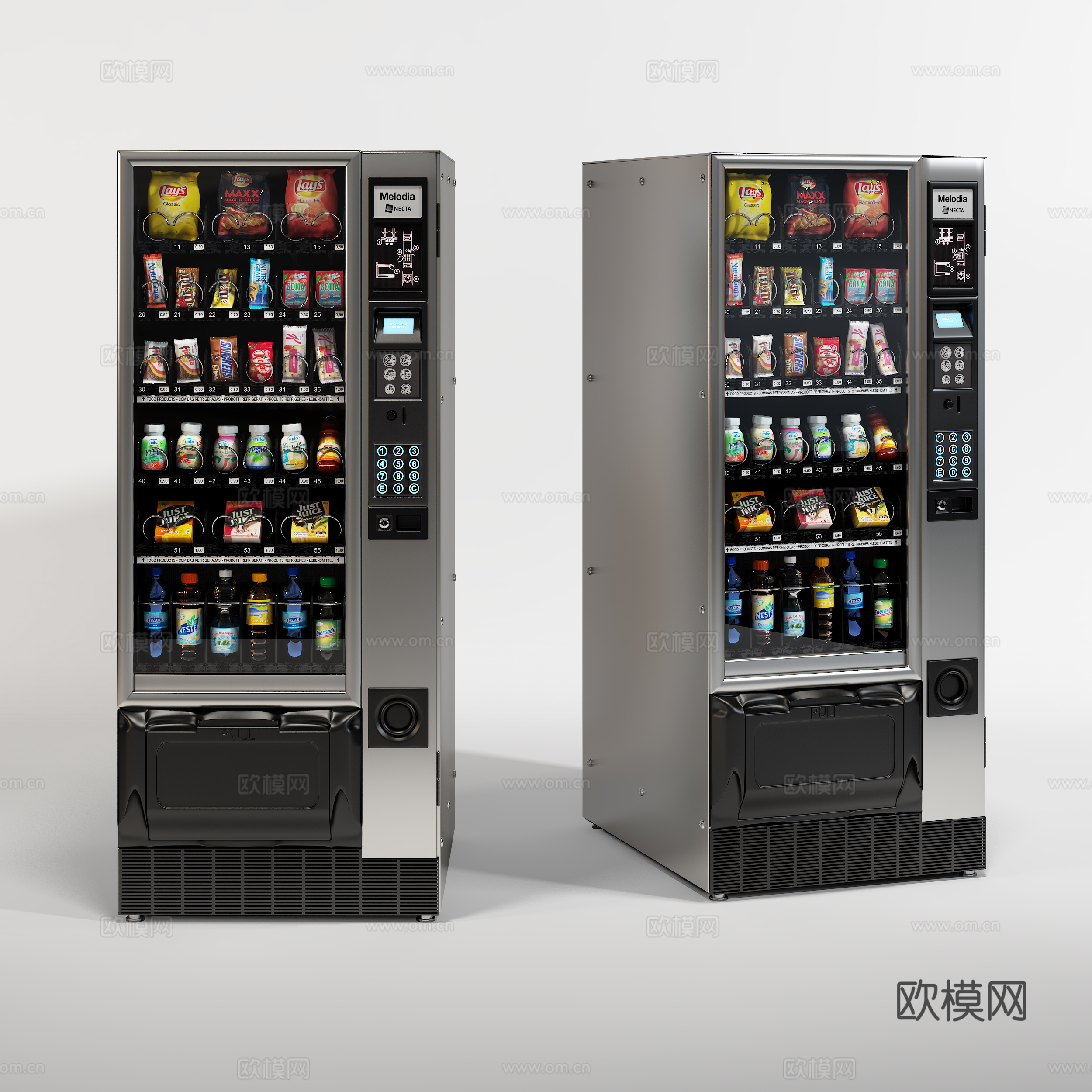 现代商用电器  自动售卖机 冰柜立柜su模型