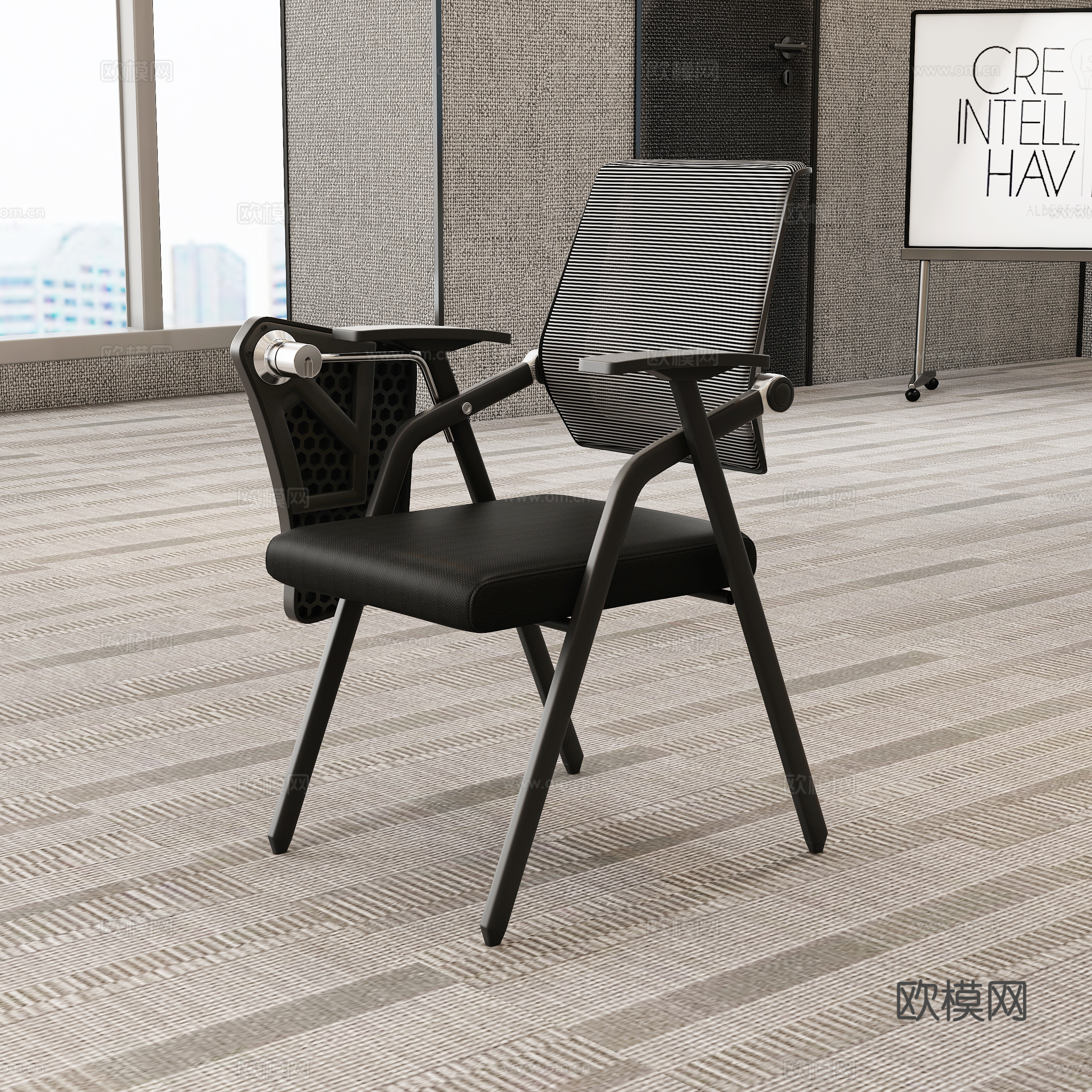 现代办公室会议室 培训椅 会议椅子3d模型