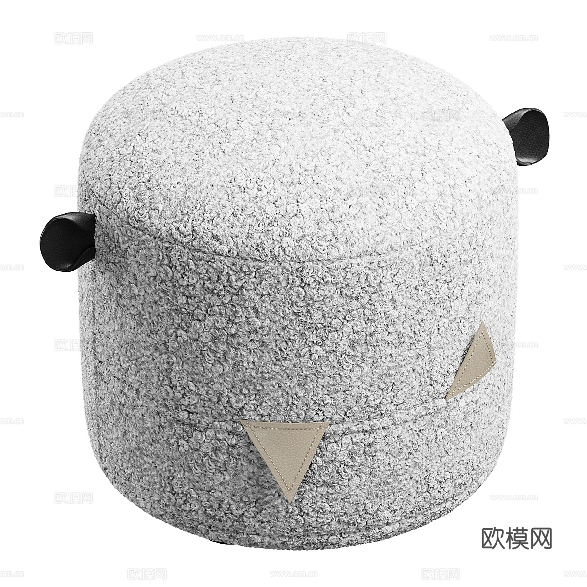 现代奶油风 Melmi 儿童布艺圆凳3d模型