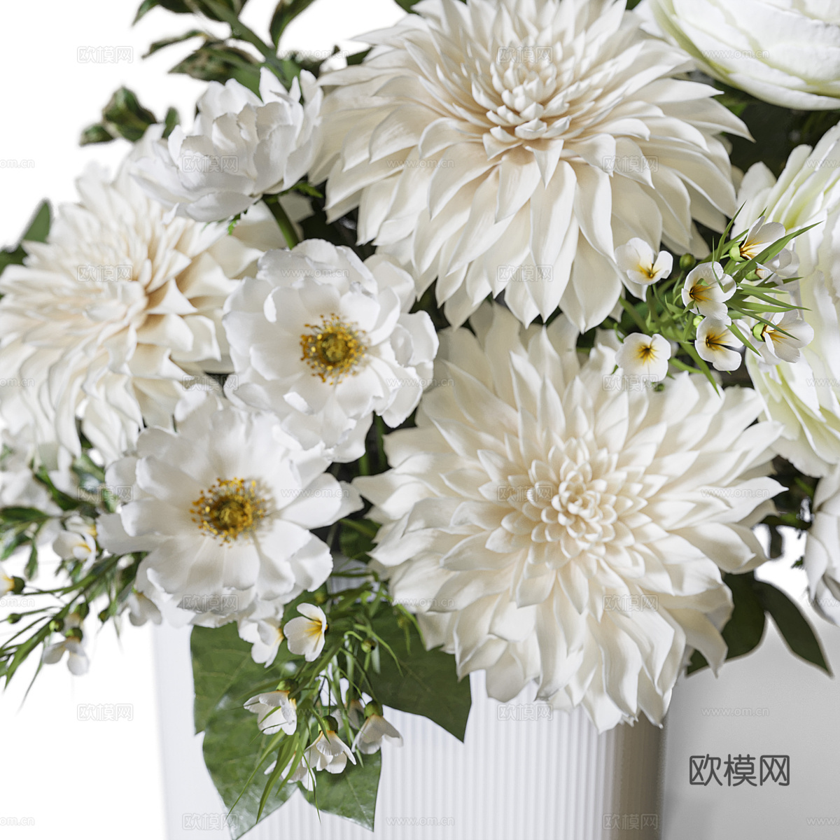 现代意式花瓶花艺3d模型