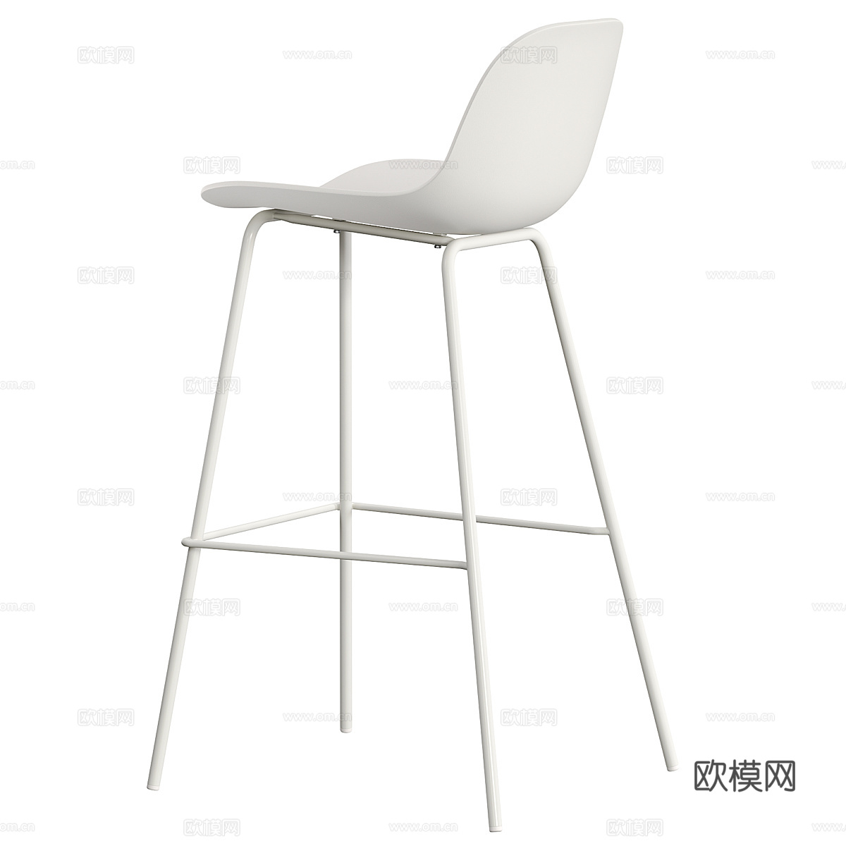 现代极简 Altea 不锈钢吧台椅3d模型