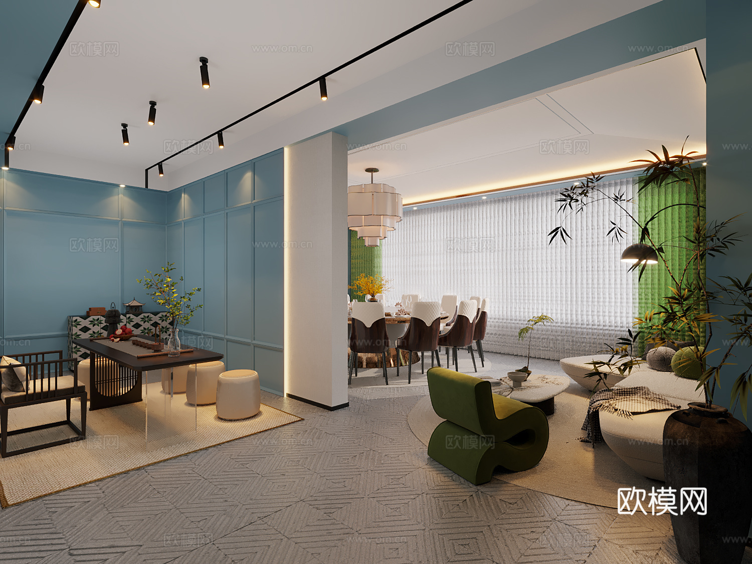 现代饭店包厢3d模型