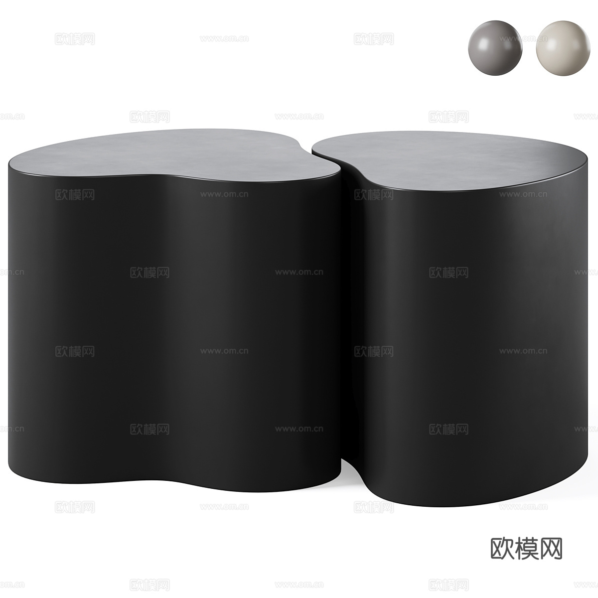 现代意式极简 YAGO 异形茶几组合3d模型