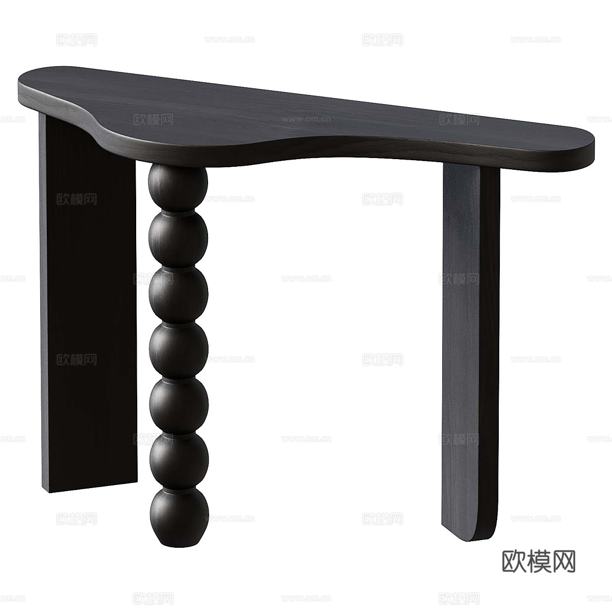 新中式中古风实木端景台 玄关桌 玄关柜3d模型
