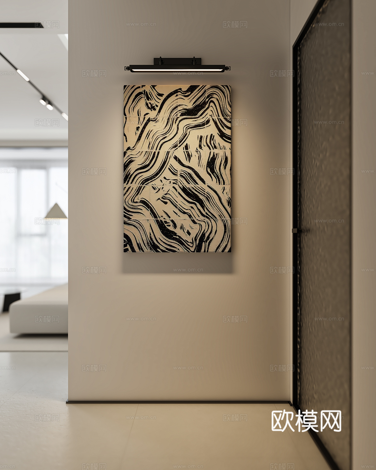 现代极简装饰挂画3d模型