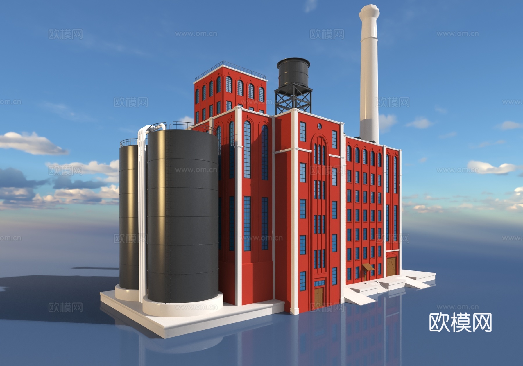 工厂建筑 建筑外观 复古建筑3d模型
